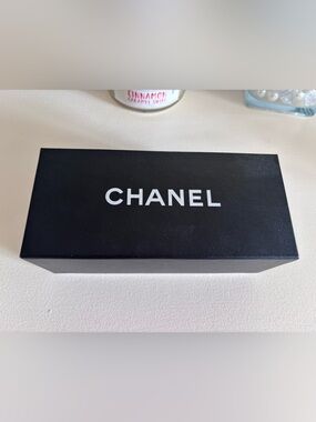 CHANEL Black Eyewear / Sunglasses Case with White Logo